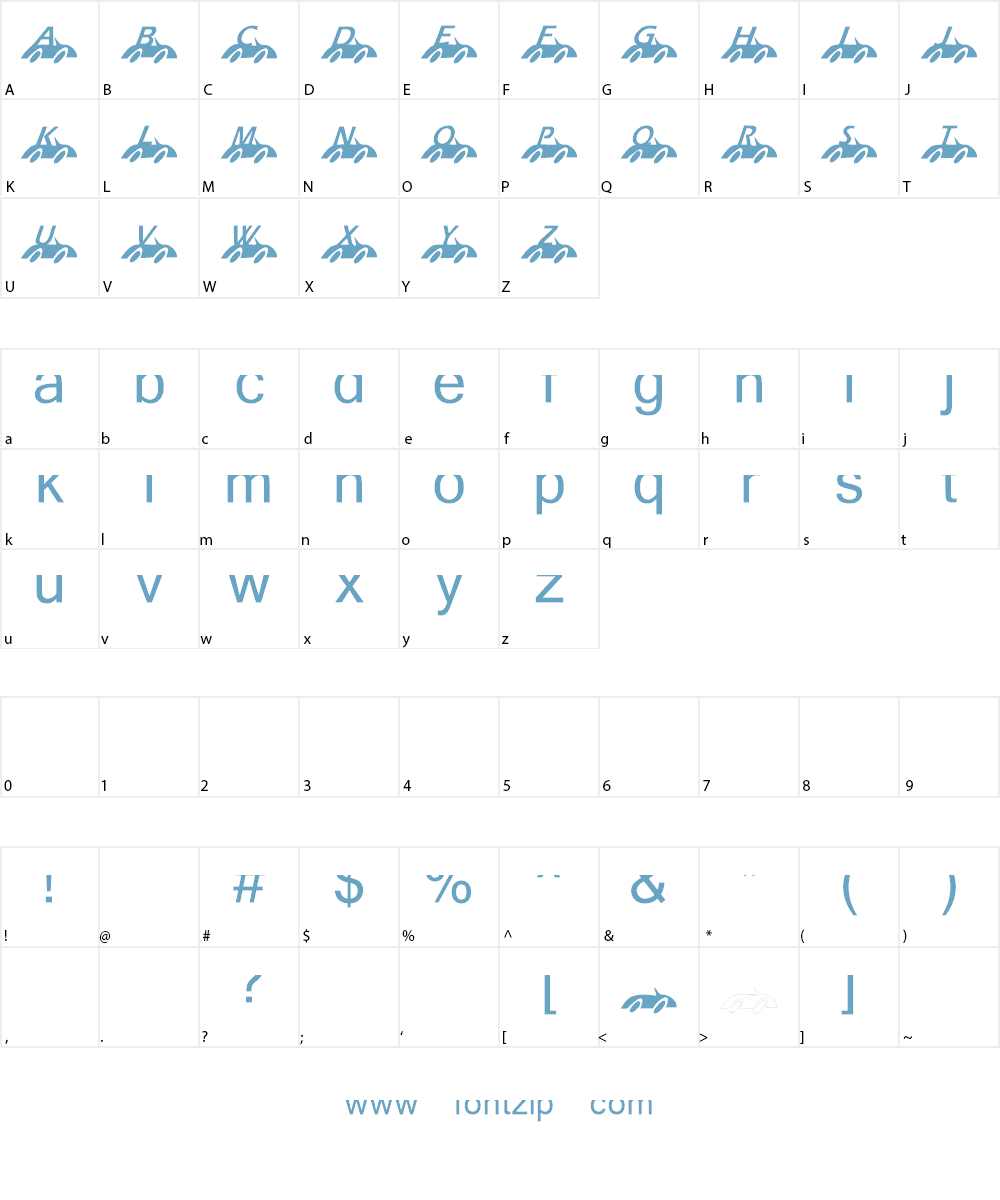 KR Nick's Lil' Racer Font Character